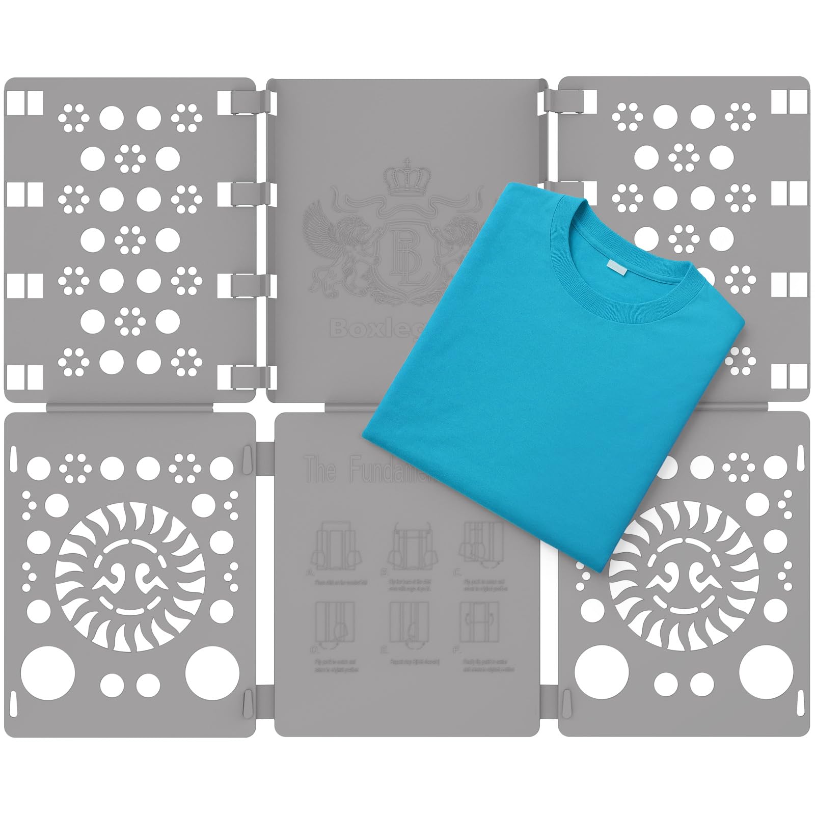 BoxLegend V3 Shirt Folding Board t Shirts Clothes Folder Durable Plastic Laundry folders Folding Boards, Gray