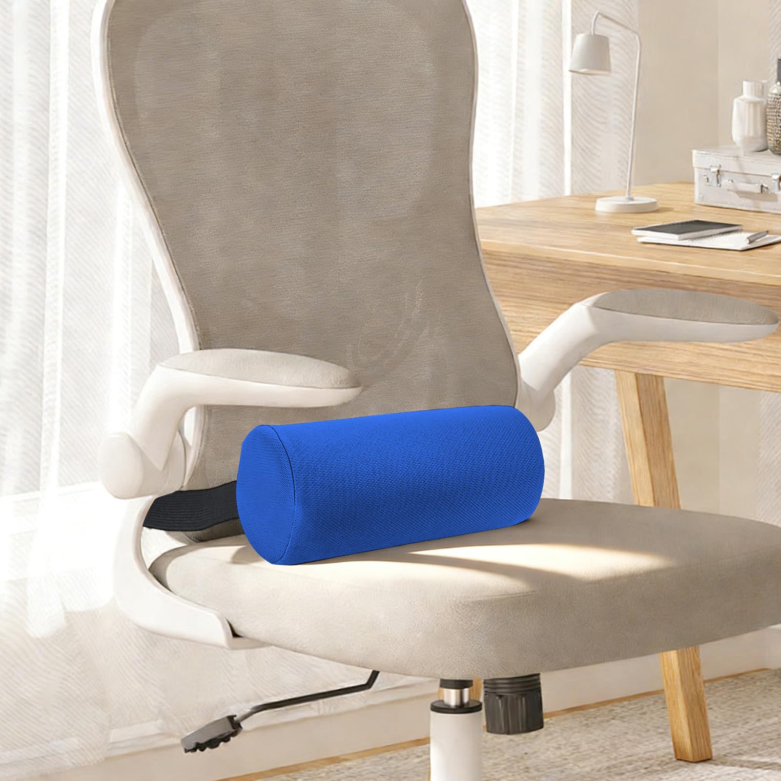Cuscino lombare, 28 x 12 cm, in memory foam, ergonomico, per sedia da ufficio e auto | Memory Foam, 28 x 12 cm, ergonomico, traspirante, rimovibile e lavabile, con cinghia, per ufficio, auto e divano