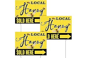Sold Here Sign - 3 Pack 12”x16” Yard Signs, Local Honey