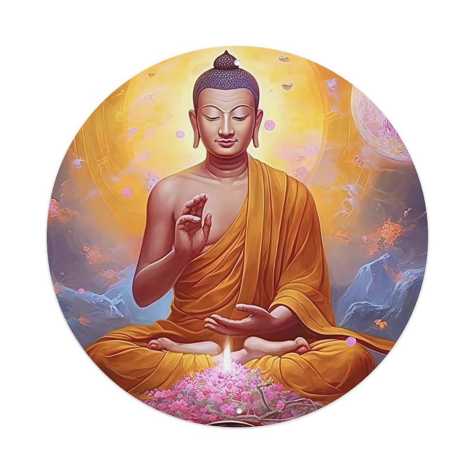 Zen Art Buddha Lucky Metal Tin Sign