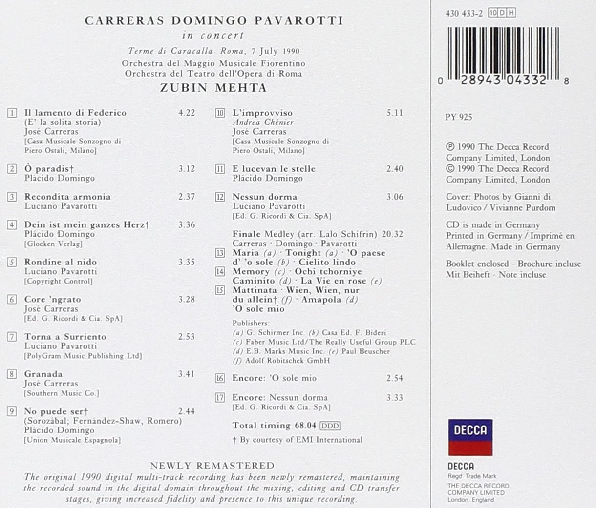 Conc.Tre Tenori-Pavar/Carr
