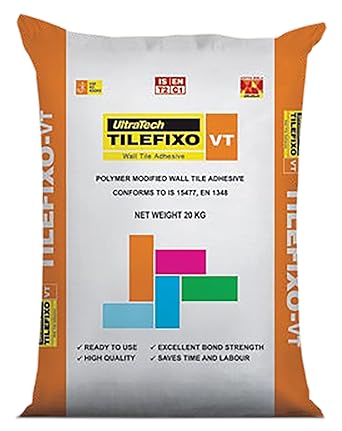 Top Civil Needs Tilefixo CT Wall Tile Adhesive for internal, thin bed floor & wall applications-(20Kg) TL2