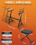 STRICH Porte-clés pour piano & Banc, porte-piano numérique portable de série Z pour pianos électriques à clés 54-88 & Banc pour piano réglable en style X, chaise, SKT-02S&SPB-M10