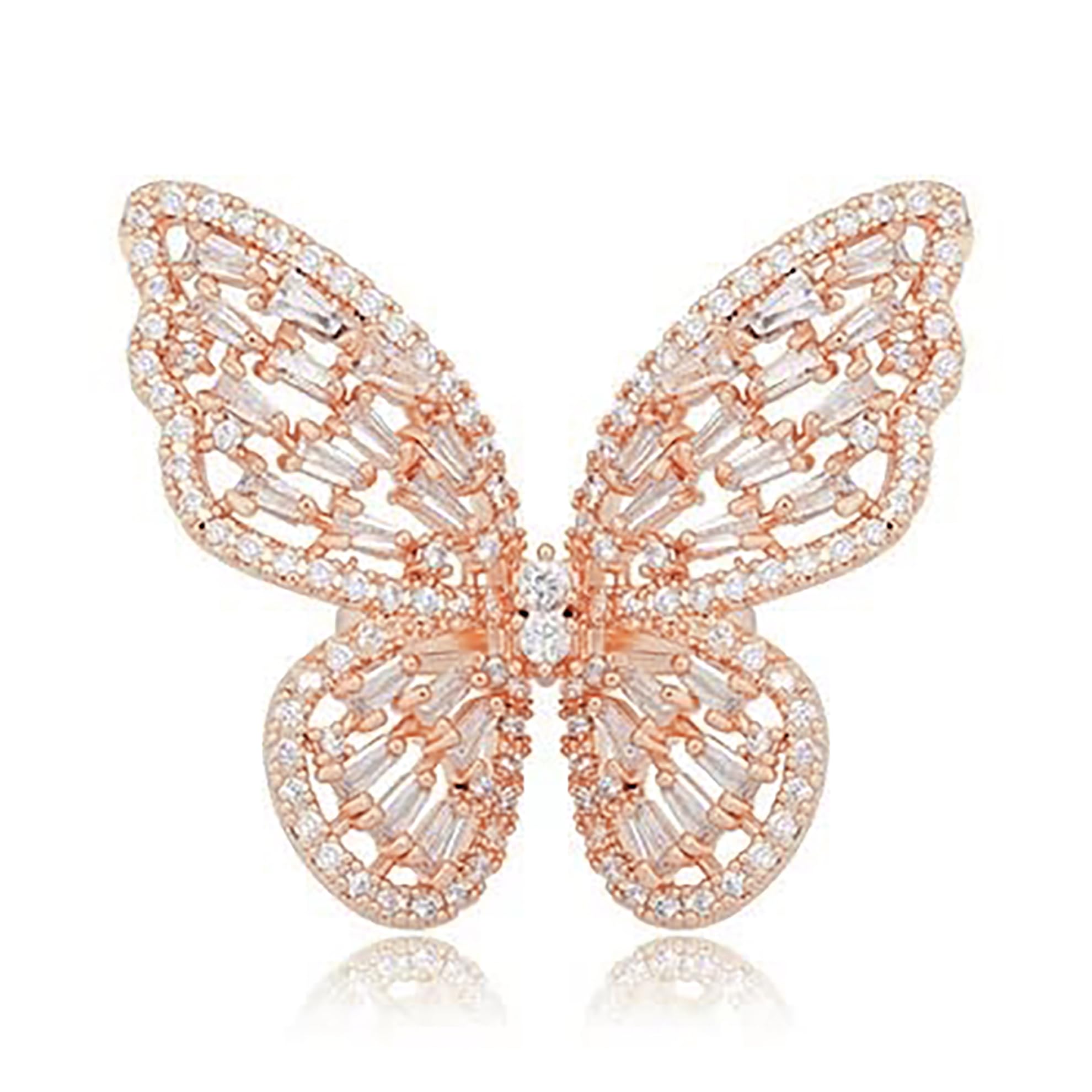 La Belleza Cubic Zirconia Butterfly Brooch Lapel Pin Apparel Pin Enamel Pins for Clothing Backpack Decoration Gift for Girls and Women For Suits Sarees (Rhodium) (B0CC5SV8XR) Amazon Price History, Amazon Price Tracker