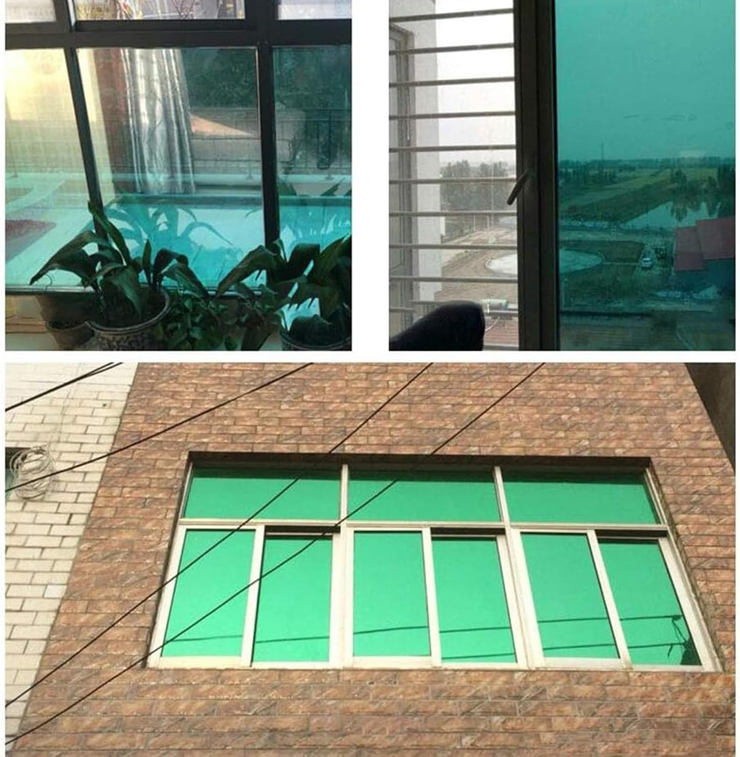 One Way Window Film Privacy Anti Glare Window Film Privacy Film For Glass Windows Reflective Window Film UV Blocker Window Tint Film Home, Office, Sun Protection Privacy Window Film ( Color : Green ,