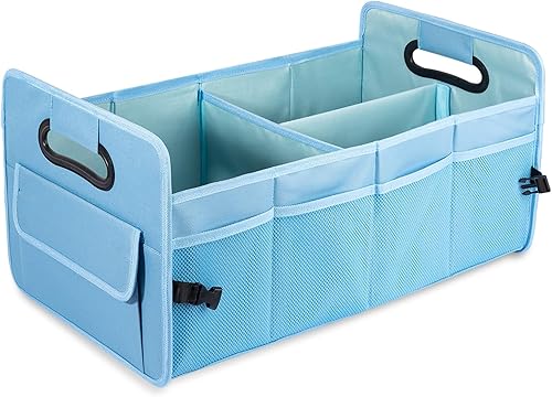 Miniatura 17 de JiatuA - Organizador para maletero de vehículo, caja de almacenamiento plegable con múltiples compartimentos; accesorio ajustable para automóvil,