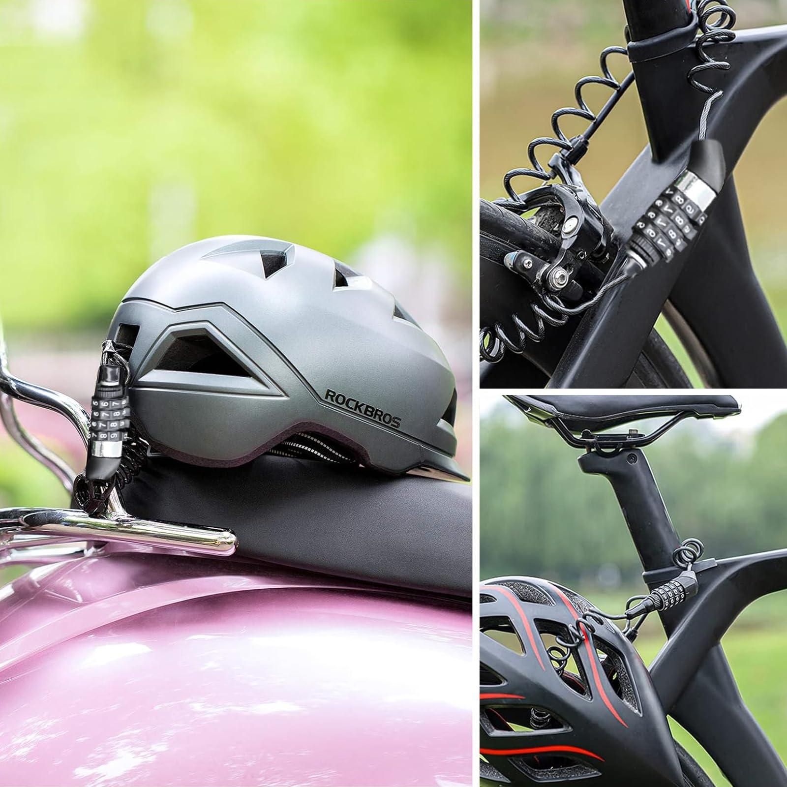 Chaîne Antivol Vélo,Cadenas à Vélo Avec Clé, Vélo Serrures De Câble