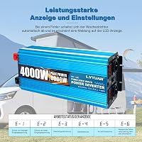 LVYUAN 4000W/8000W Tiszta szinusz inverter 12V-230V áramátalakító távirányítóval 5