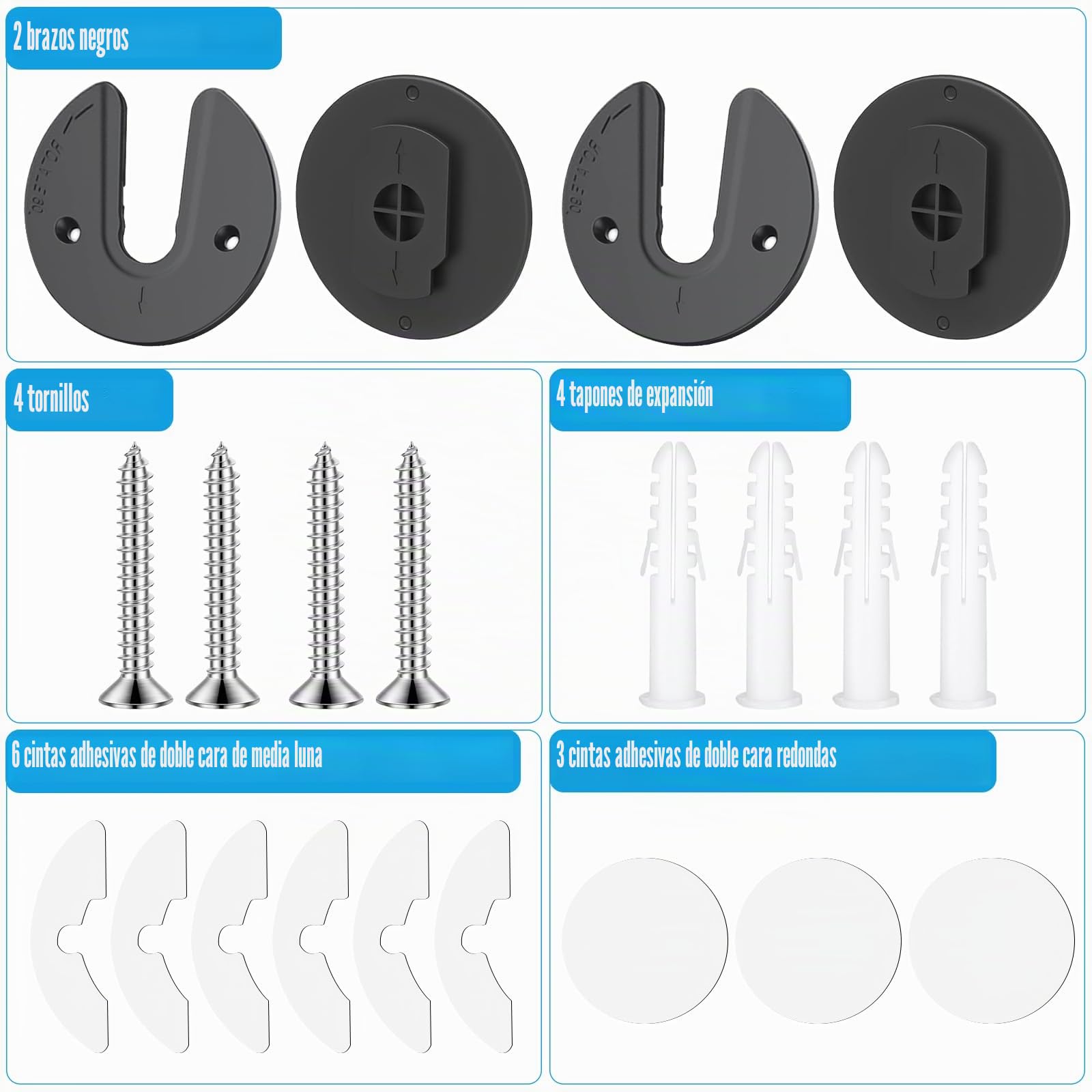 2 soportes de pared para tableta, rotación de 90°, soporte universal con adhesivo y tornillos, soporte de pared ajustable para tableta, smartphone y lector electrónico, compatible con iPad