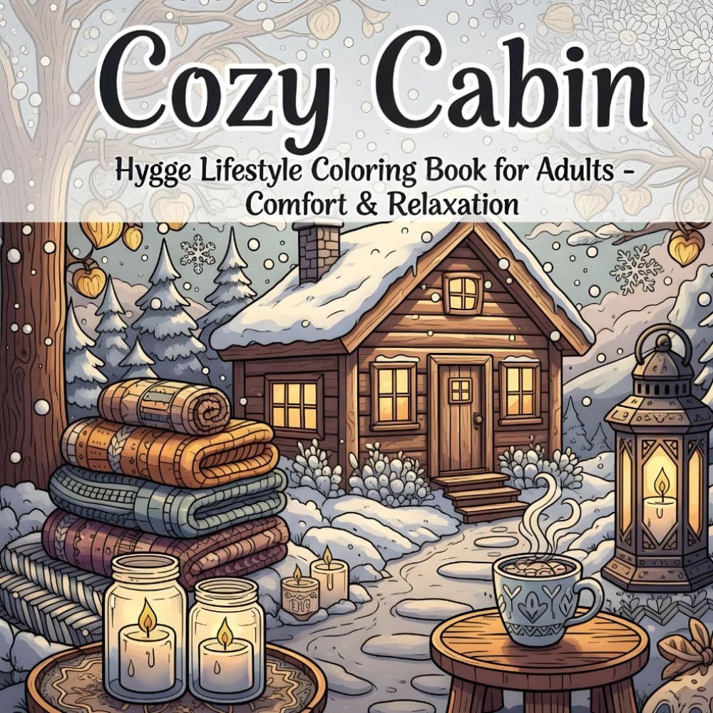 Cozy Cabin: Hygge Lifestyle Coloring Book for Adults - Comfort & Relaxation