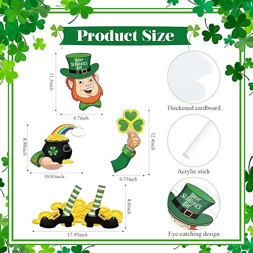 Miniatura 2 de Capoda Decoración de árbol de duende del día de San Patricio, sombrero verde, cabeza, brazos y piernas, trébol de la suerte, trébol de la suerte,