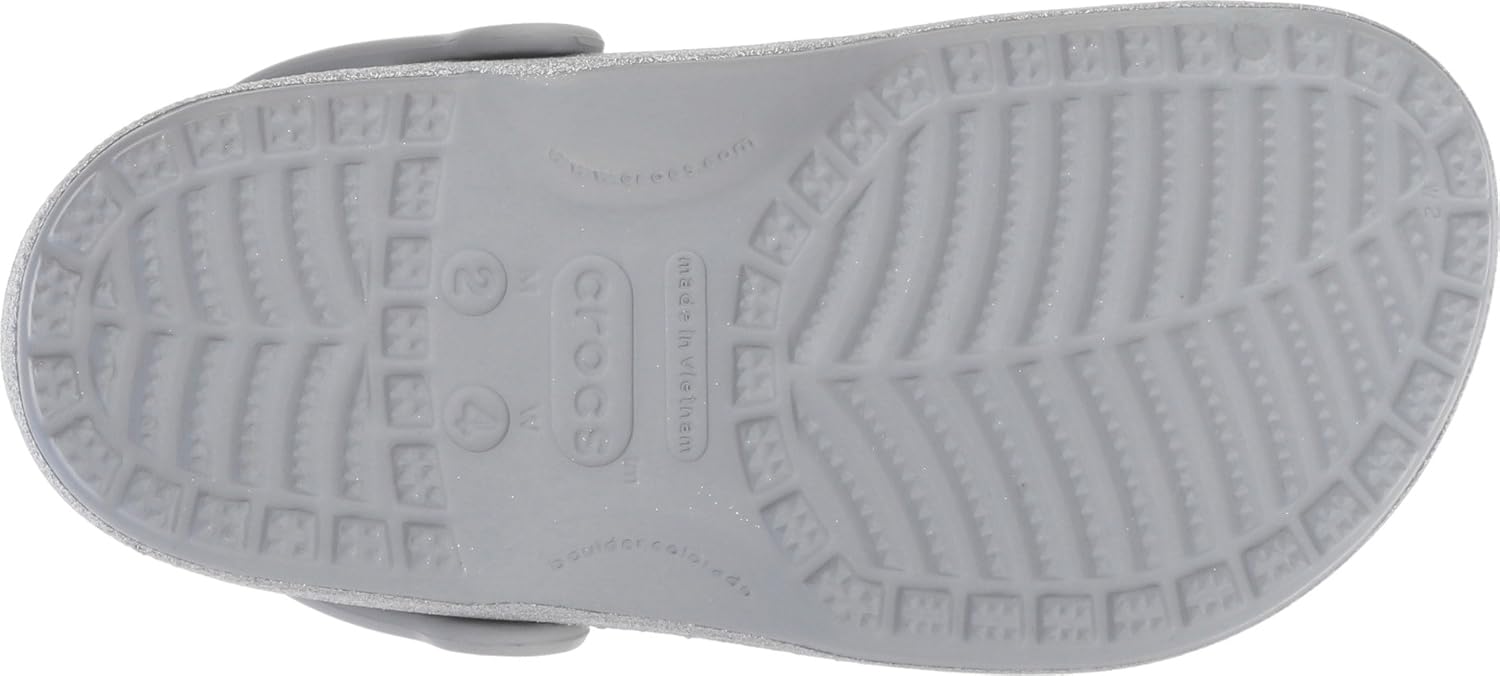 Crocs Unisex-Child Classic Glitter Clog 6 Toddler Silver