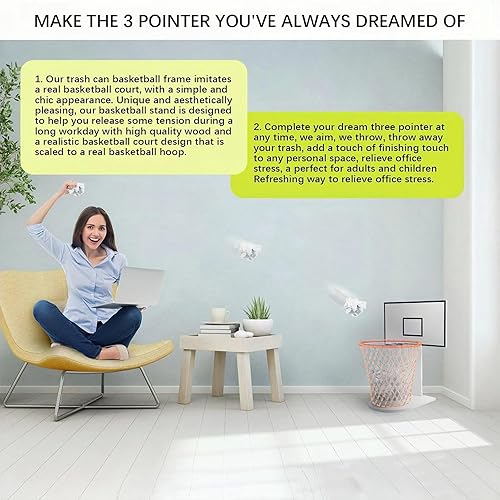 Miniatura 4 de LXURY Basurero de baloncesto (sin papelera), mini tablero blanco, divertido tablero de basura, aro de baloncesto, para el hogar, cocina, sala de