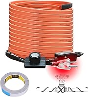 Vista 14 de Cupohus Cinta térmica para tuberías de agua con termostato de 12 pies, protección contra congelación, cable de rastro de calor autorregulable