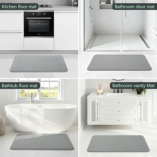Miniatura 5 de Alfombras de baño y tapete de baño, extra suave, absorbente, de secado rápido, antideslizante, tapete multiusos para cocina, dormitorio