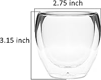 Vista 2 de Youngever Paquete de 3 tazas de espresso, tazas de café de vidrio con aislamiento térmico de doble pared, 5 onzas de alto