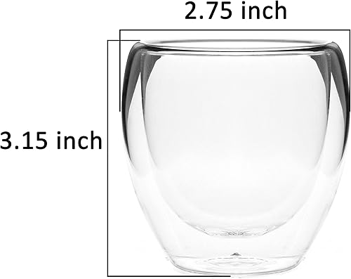 Miniatura 2 de Youngever Paquete de 3 tazas de espresso, tazas de café de vidrio con aislamiento térmico de doble pared, 5 onzas de alto