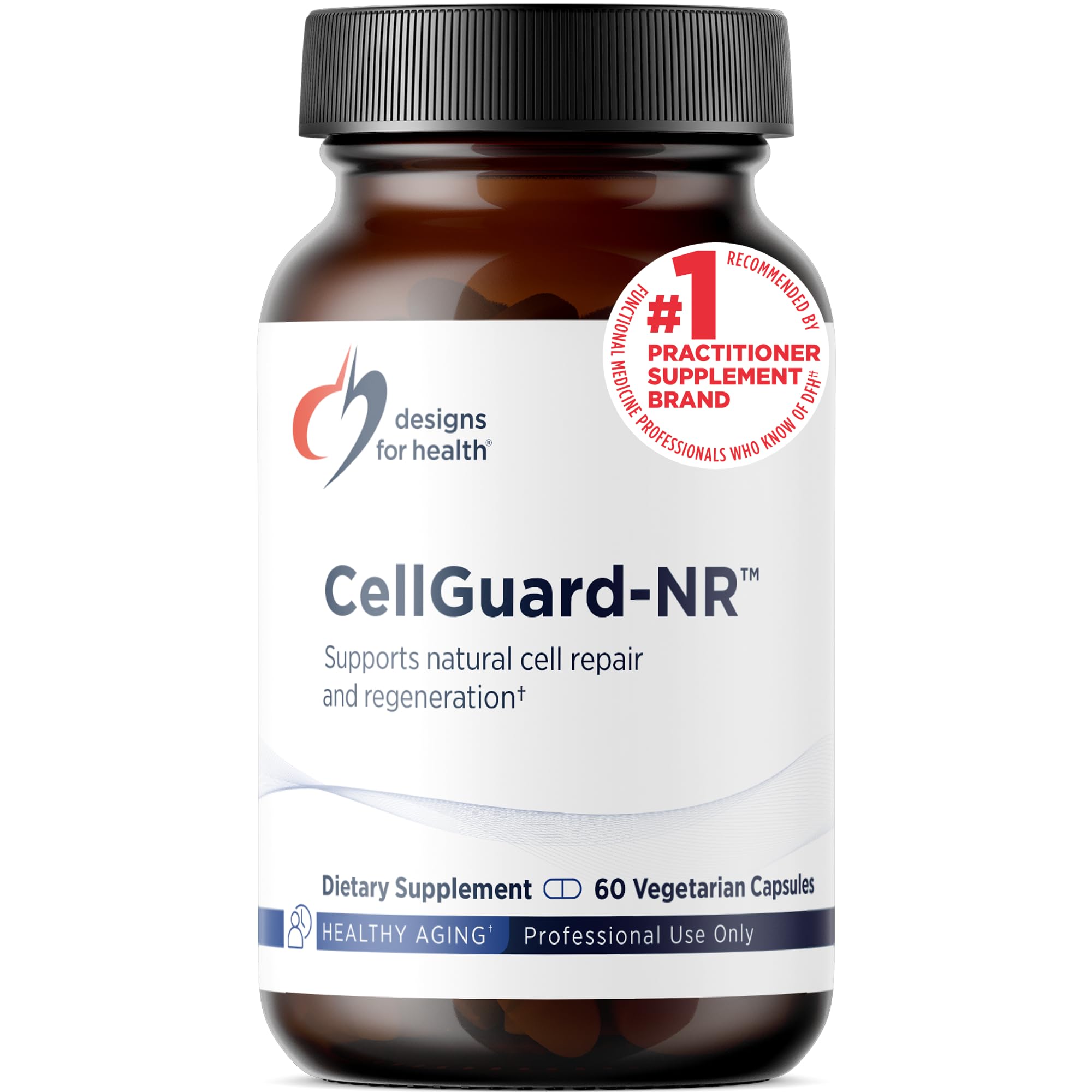 Designs for Health CellGuard-NR - NAD+ Supplement - Nicotinamide Riboside Chloride with Resveratrol + Pterostilbene to Support Cellular Repair & Healthy Aging (60 Vegan Capsules)