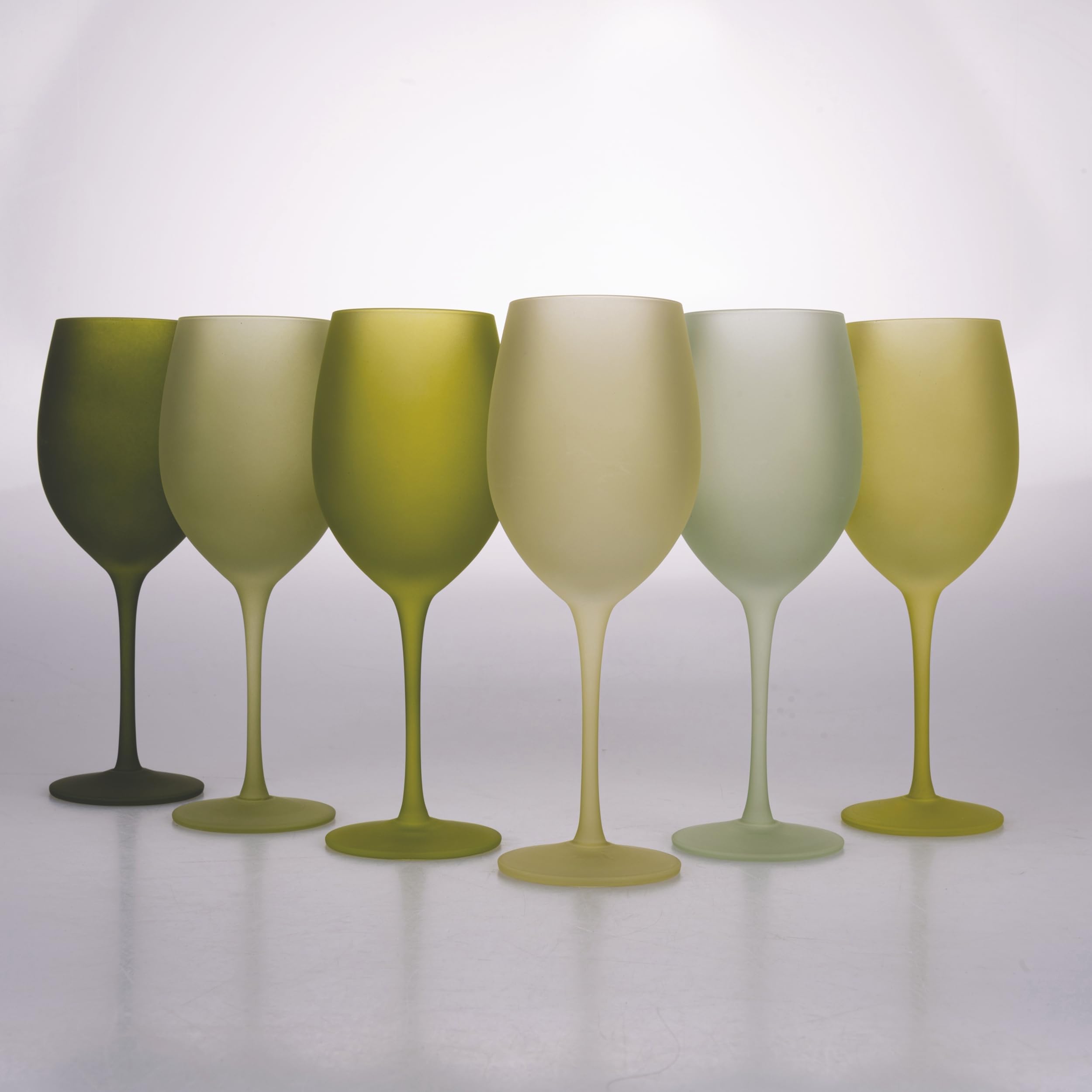 Villa d'Este Home Tivoli Zestaw 6 kieliszków 650 ml frosted szklane, Happy Hour Greenery