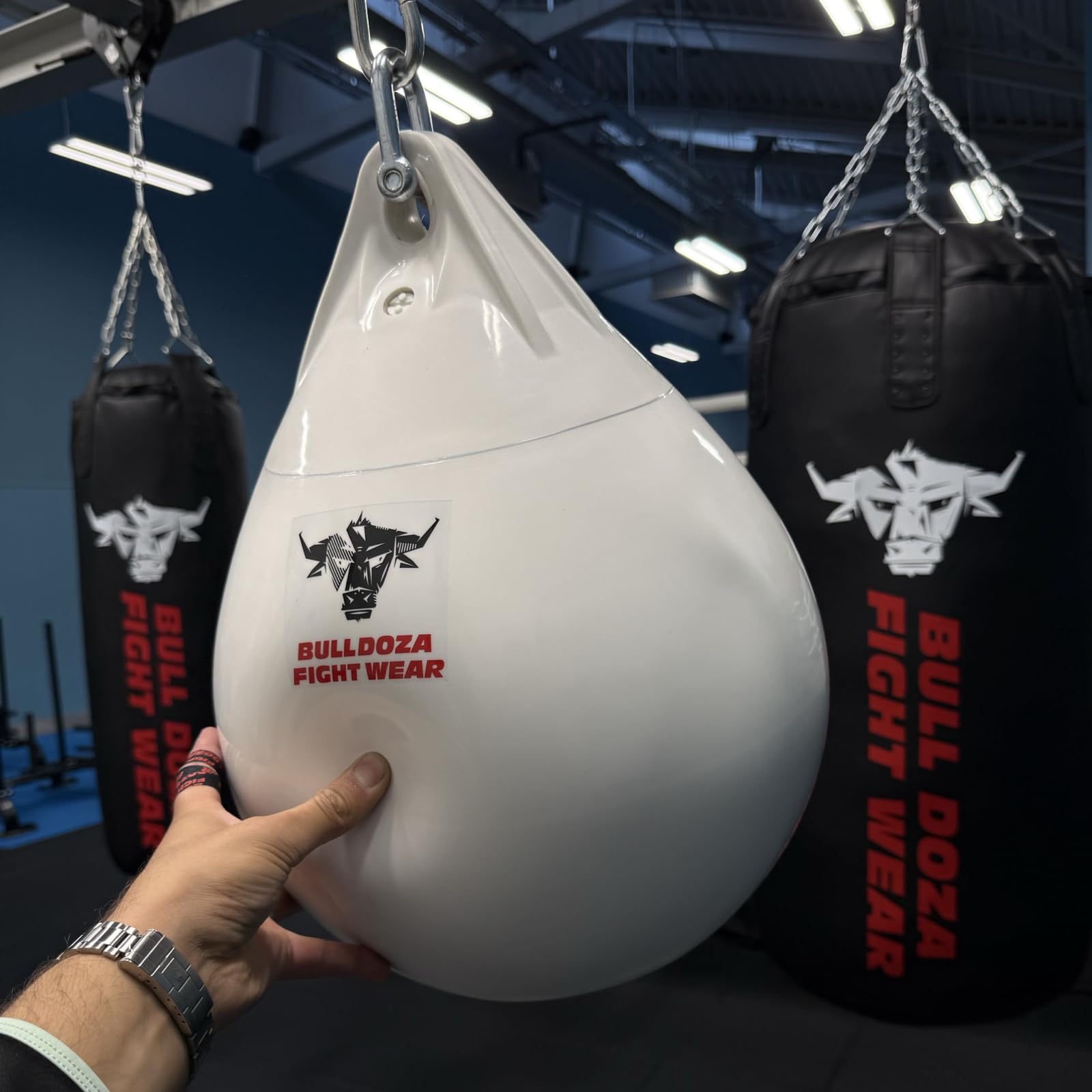 Bull Doza Sacco da Boxe Bianco ad Acqua – Sacco da Allenamento Riempito d’Acqua – Resistente (Small/Medium/Large)