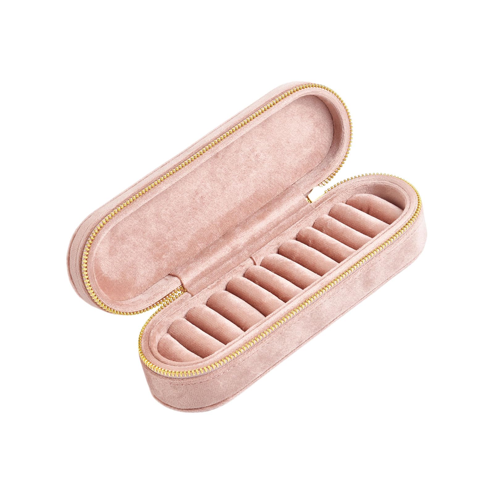 HDOYTXXM Portable Plush Jewelry Storage Box with Multiple Sections Compact Plush Case with Zippers for Safekeeping Multi Section Pouches