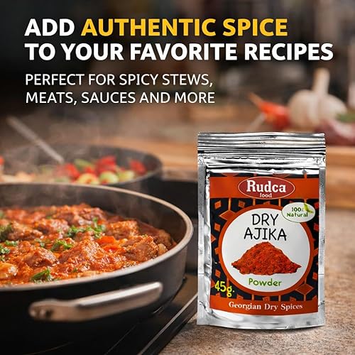 Miniatura 3 de Rudca Food Dry Adjika - Mezcla de especias tradicionales georgianas, condimento aromático en polvo, mezcla de hierbas de ajo, 1.59 oz