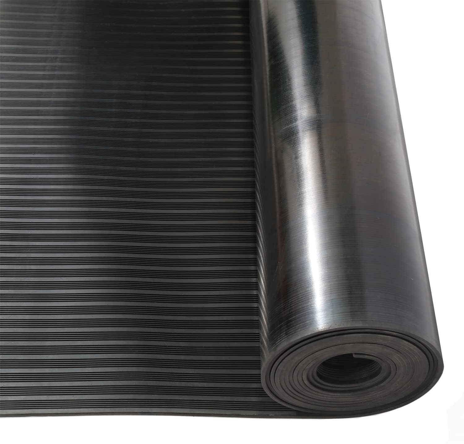 tonchean Garage Rubber Floor Mat Heavy Duty Rubber Flooring Rolls Under Car Garage Mat Non-Slip Rubber Floor Protector Mat for Workshop Trailer Garage, 16.4 x 3.3ft, 1/8in Thick - - 