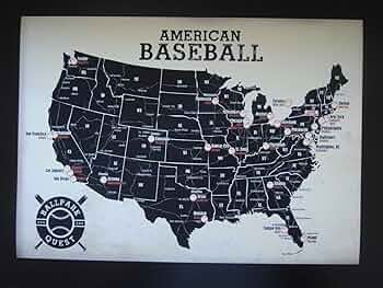 Amazon.co.jp: MLB MAP Dodgers Map Retro Baseball Antique Art