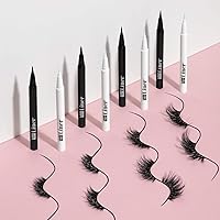 Vista 5 de i-ENVY - Pegamento de pestañas 2 en 1, adhesivo de pestañas y delineador de ojos en uno (0.02 onzas), aplicación rápida y precisa, acabado mate