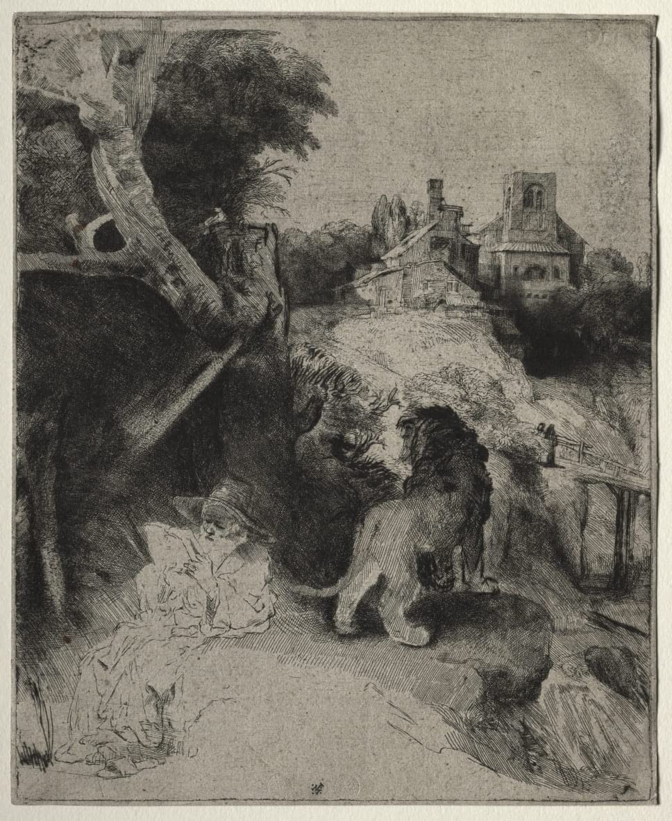 Poster toile 50x70cm Rembrandt paysage italien decoration murale - 4