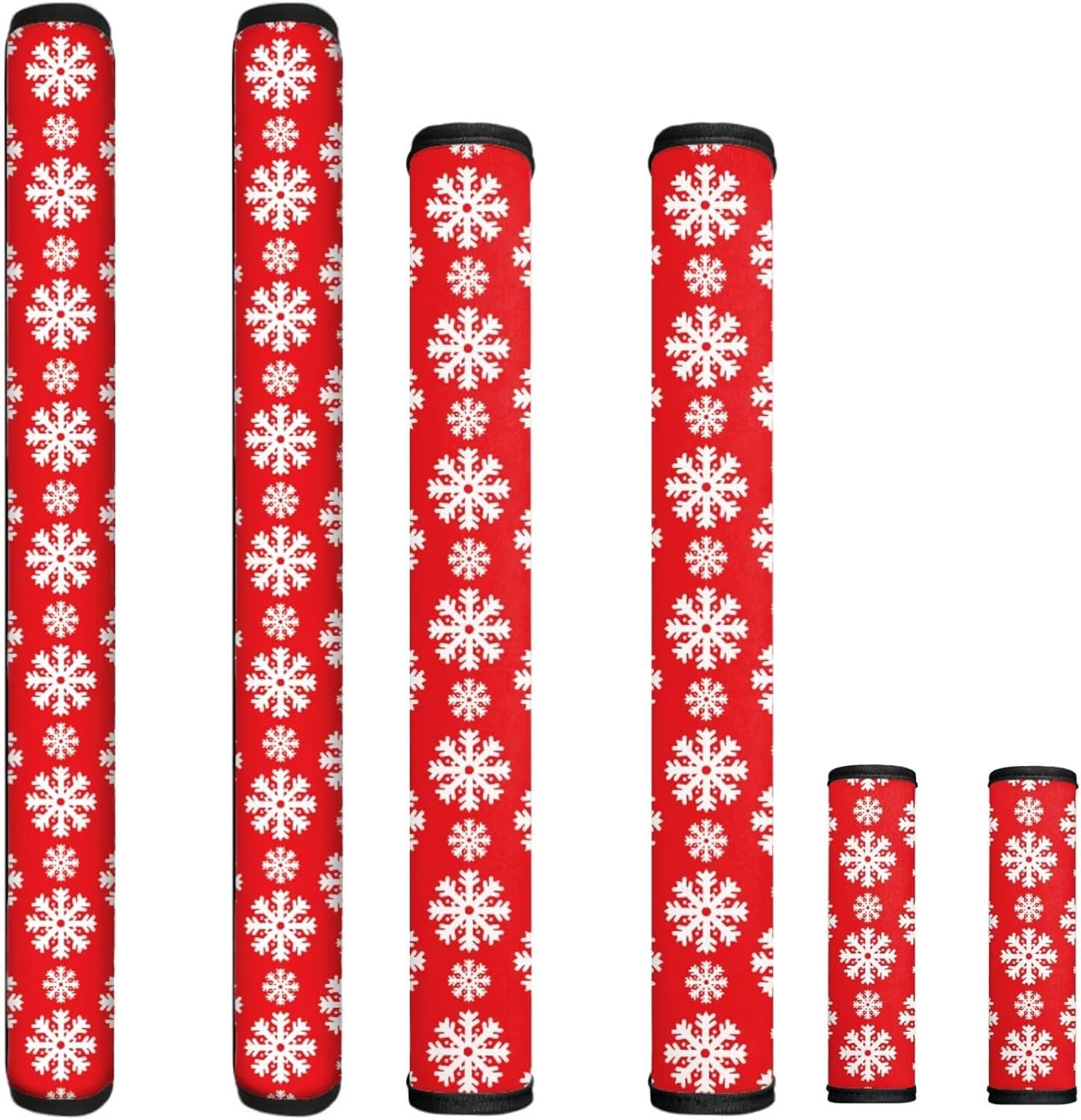 Refrigerator Door Handle Covers Set for Christmas Fridge Microwave Oven Dishwasher Handle Protector Xmas Snowflake Adjustable Appliance Handle Covers Washable