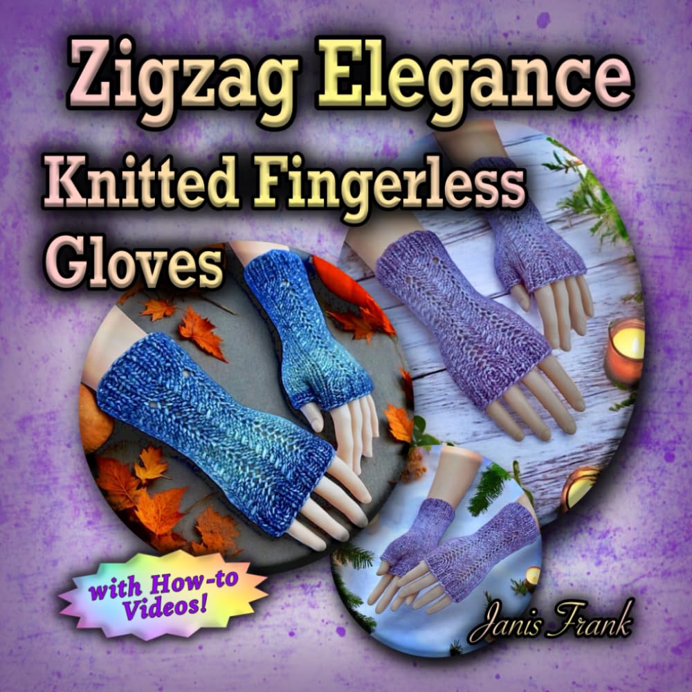 Zigzag Elegance Knitted Fingerless Gloves