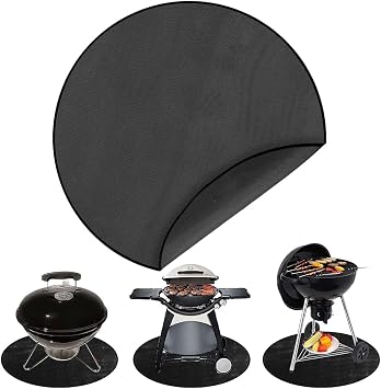38" Fireproof Mat 2000F Heat Resistant Bonfire Pad with Oil-Proof Coating for Camping, BBQ & Outdoor Use