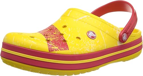red and yellow crocs