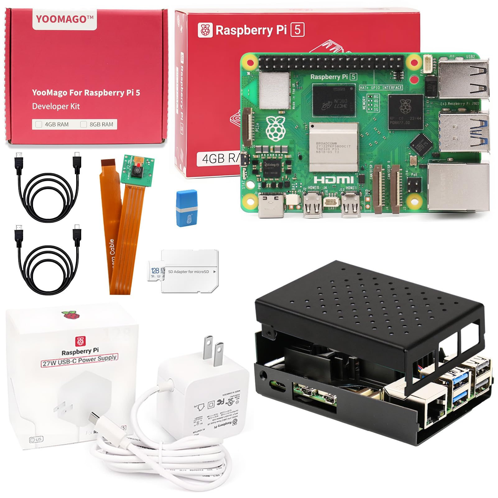 Amazon.com: YOOMAGO Raspberry Pi 5 Starter Kit with Pi 5 4GB RAM