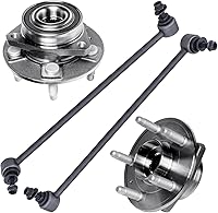 Vista 65 de Detroit Axle - Kit de suspensión de 14 piezas para Jeep Liberty 2006-2007, 2 cubos de rodamiento de ruedas, 2 brazos de control superior, 2 rótulas