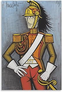 Painter Bernard Buffet Imperial Officer I Poster Artworks Picture Print Wall Art Painting Canvas Decor Home Decorative 08x12inch(20x30cm)