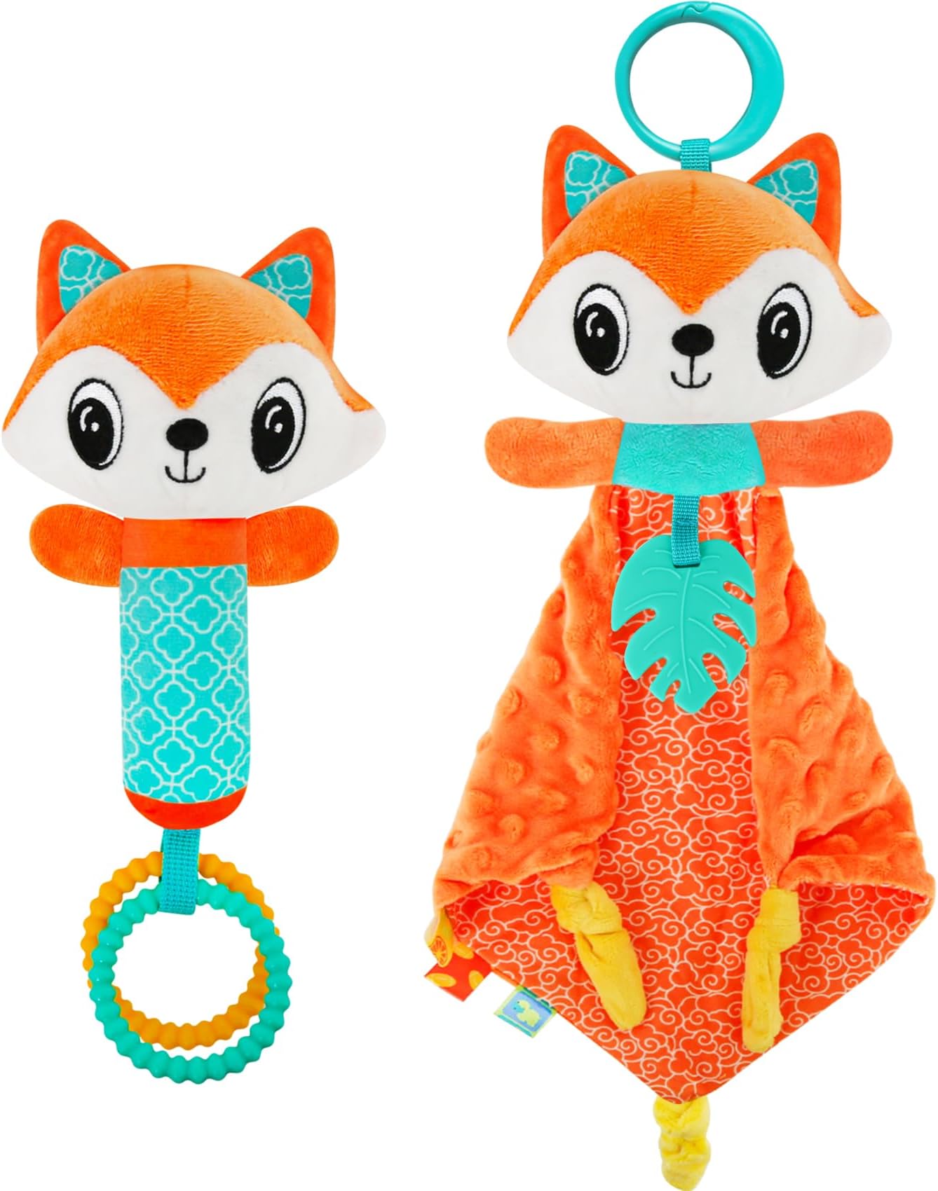 Baby Lovey Fox Stuffed Animal for Baby Boys and Girls, Security Blanket and H...