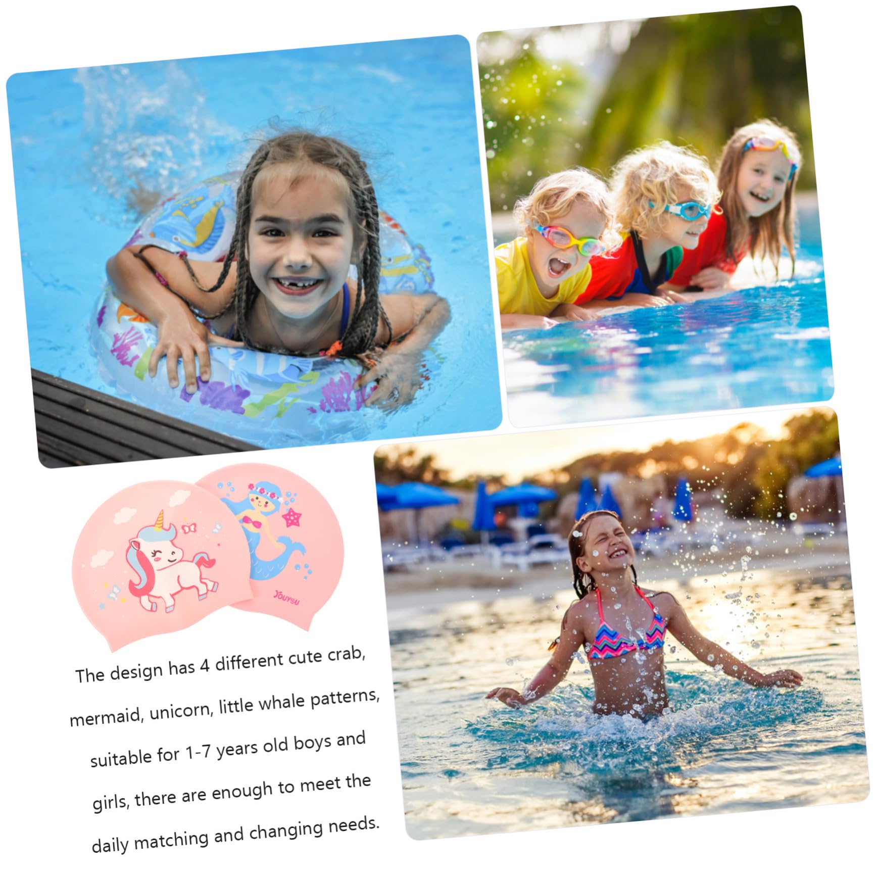 Yardwe 5 Set Di Cuffie Da Nuoto Per Bambini Con Motivo A Cartoni Animati Comode E Alla Moda Per Ragazzi E Ragazze 2 Pezzi X 5