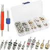 102Pcs Air Conditioner Valve Accessories Kit R12 R134a Refrigeration Tire Valve Stem Cores with Remover Tool Assortment Kit for Most Cars