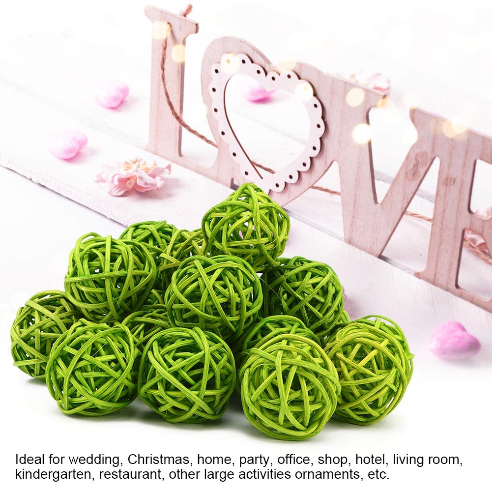 25pz palline di vimini e rattan da 1,2 per Natale/matrimoni [rosso