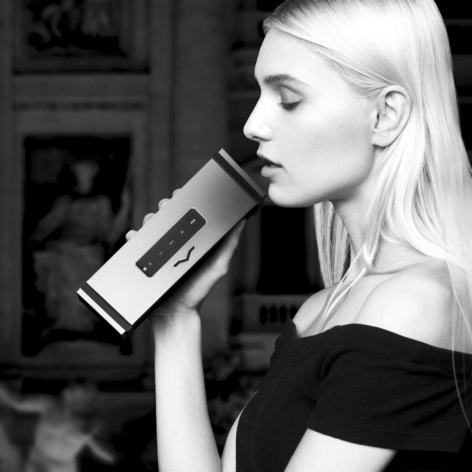 V-Moda Remix Bluetooth Hi-Fi Metal Mobile Speaker - Silver