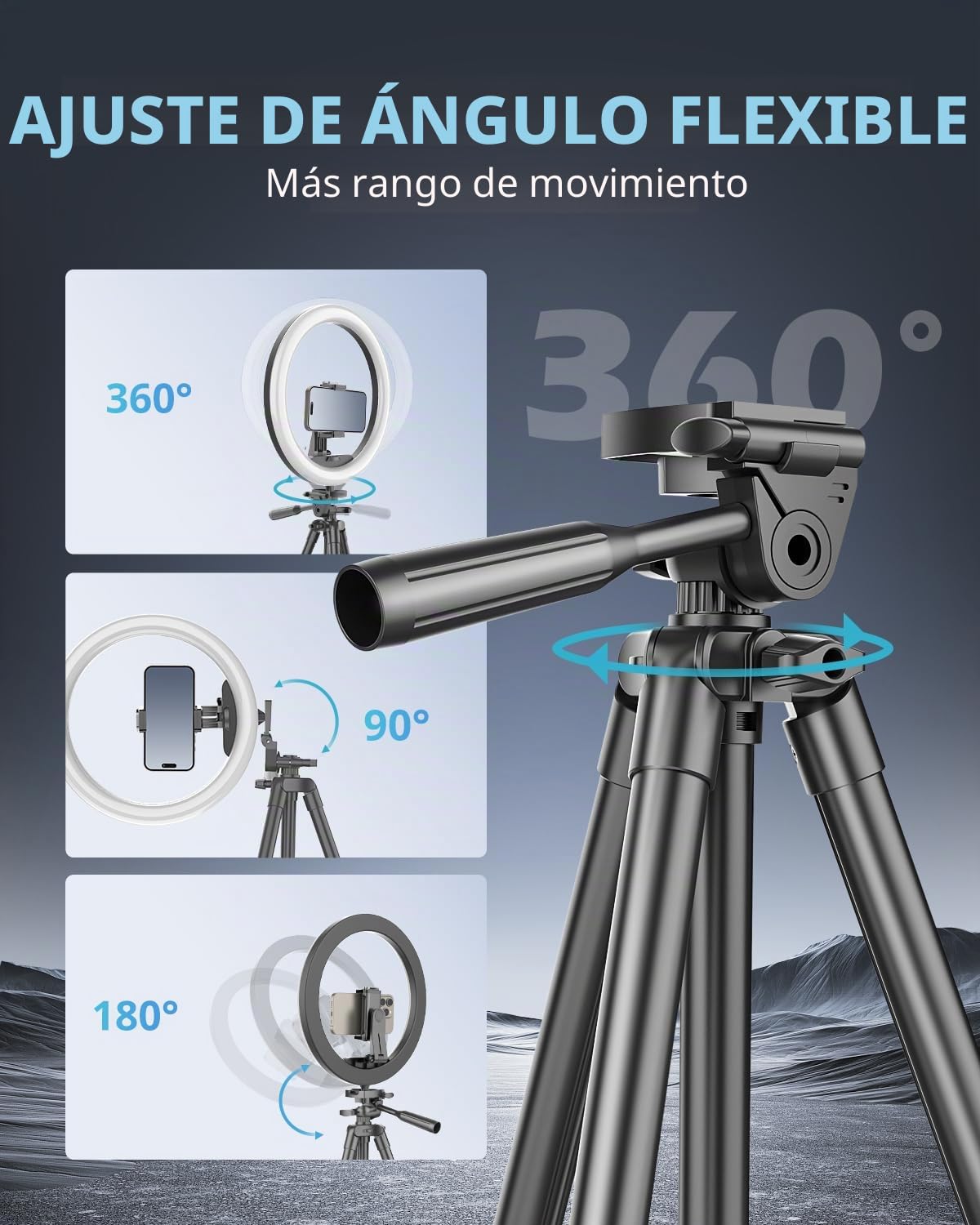 UBeesize Anillo de Luz de 12" con Trípode de 127cm, Aro de Luz para Grabar Vídeo y Retransmitir en Vivo en Youtube, Instagram o TikTok, Aro de Luz con Trípode Compatible con Teléfonos y Cámaras