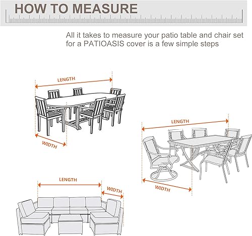 Miniatura 2 de Juego de comedor rectangular para exteriores para mesa y sillas de 90 pulgadas de largo x 64 pulgadas de ancho x 28 pulgadas de alto, impermeable,