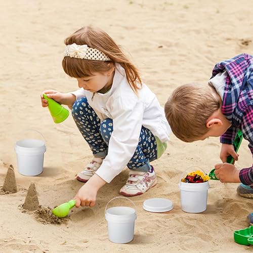 Miniatura 8 de Cubo de plástico blanco 3pcs cubo de almacenamiento blanco con cubierta 3pc pp cubos con tapa