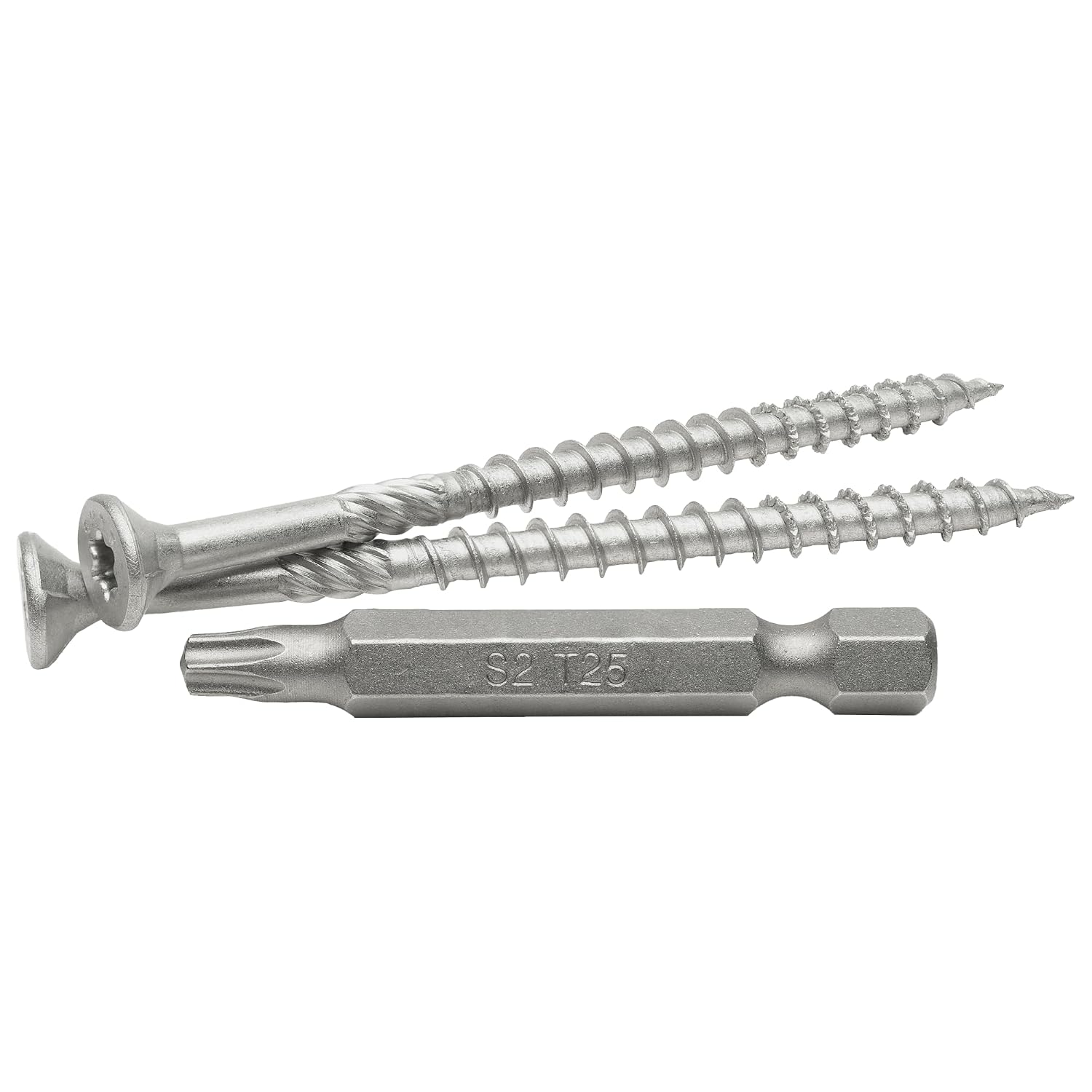 MAX Drive Professional Decking & Outdoor Wood Screws, Stainless Steel, #10 X 3, 6 Lobe 25 Drive (3 LBS, 210 pcs with 1 Bit in Jar), V57102