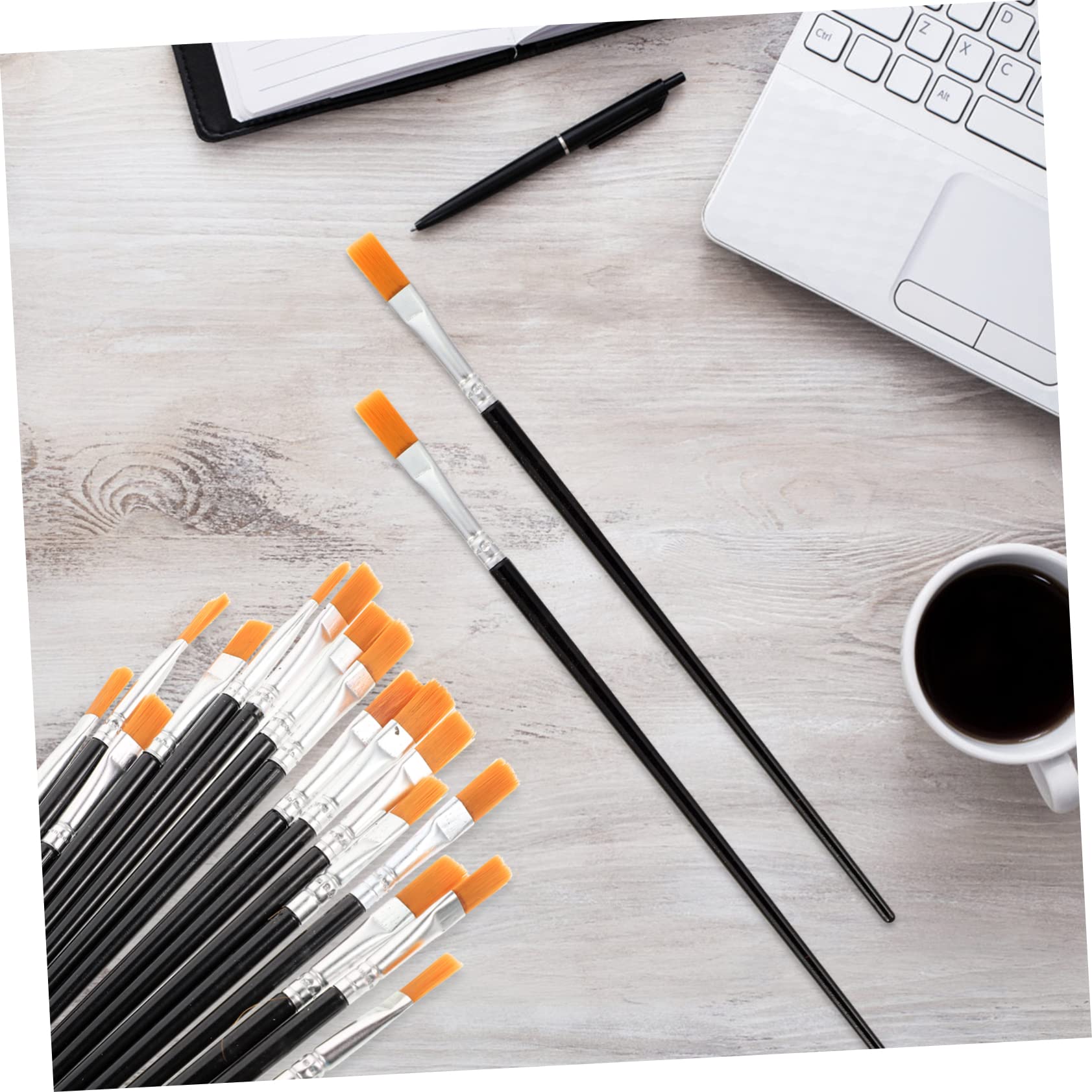 Flachpinsel 200 Stück Schwarz für Öl und Acrylmalerei
