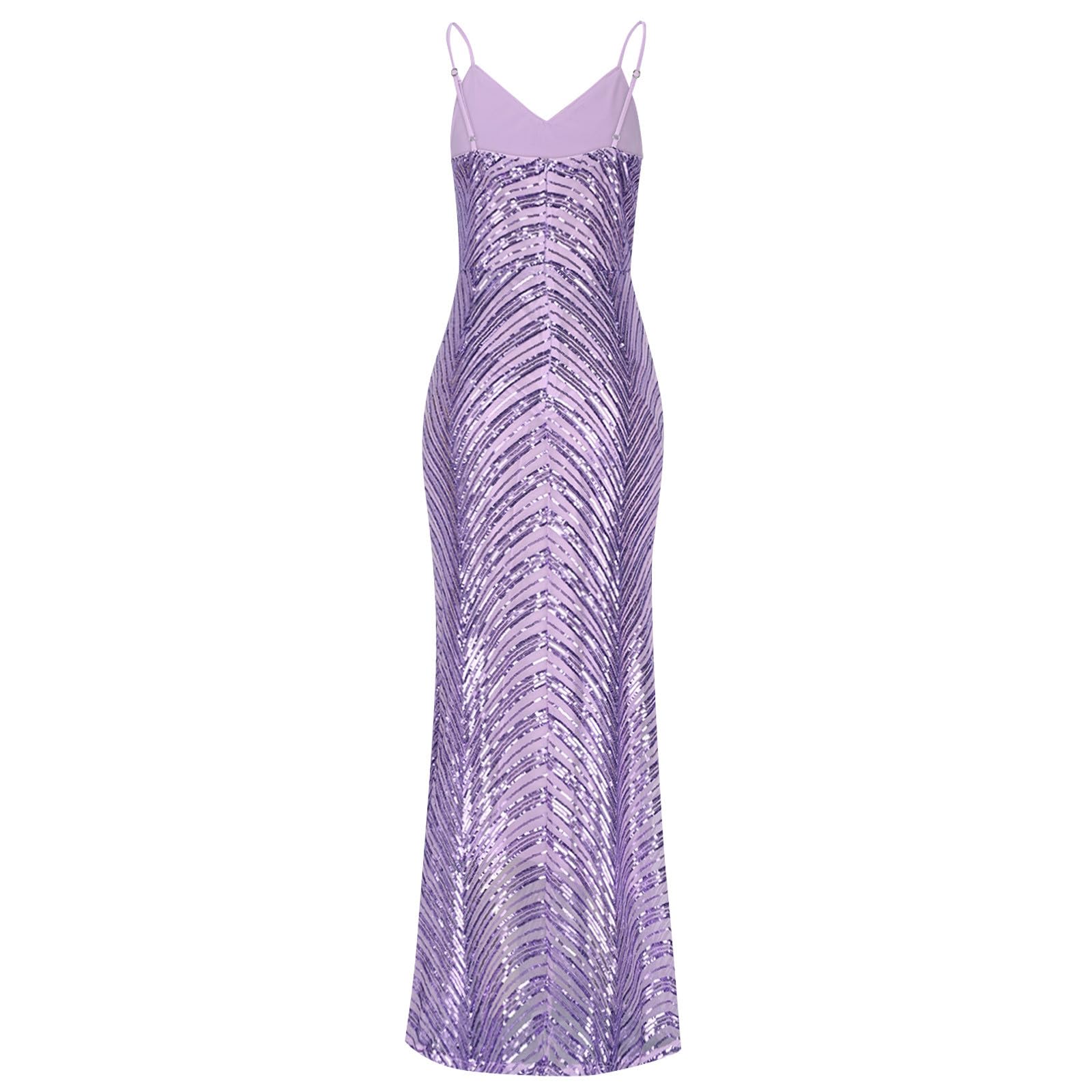 HAOLEI Vestito per Capodanno Donna Eleganti Manica Lunga Elegante e Scintillante Abiti da Festa Cerimonia Vestiti con Paillettes Scollo a V Abito da Natale Midi Abito Abbigliamento Abiti per Partito