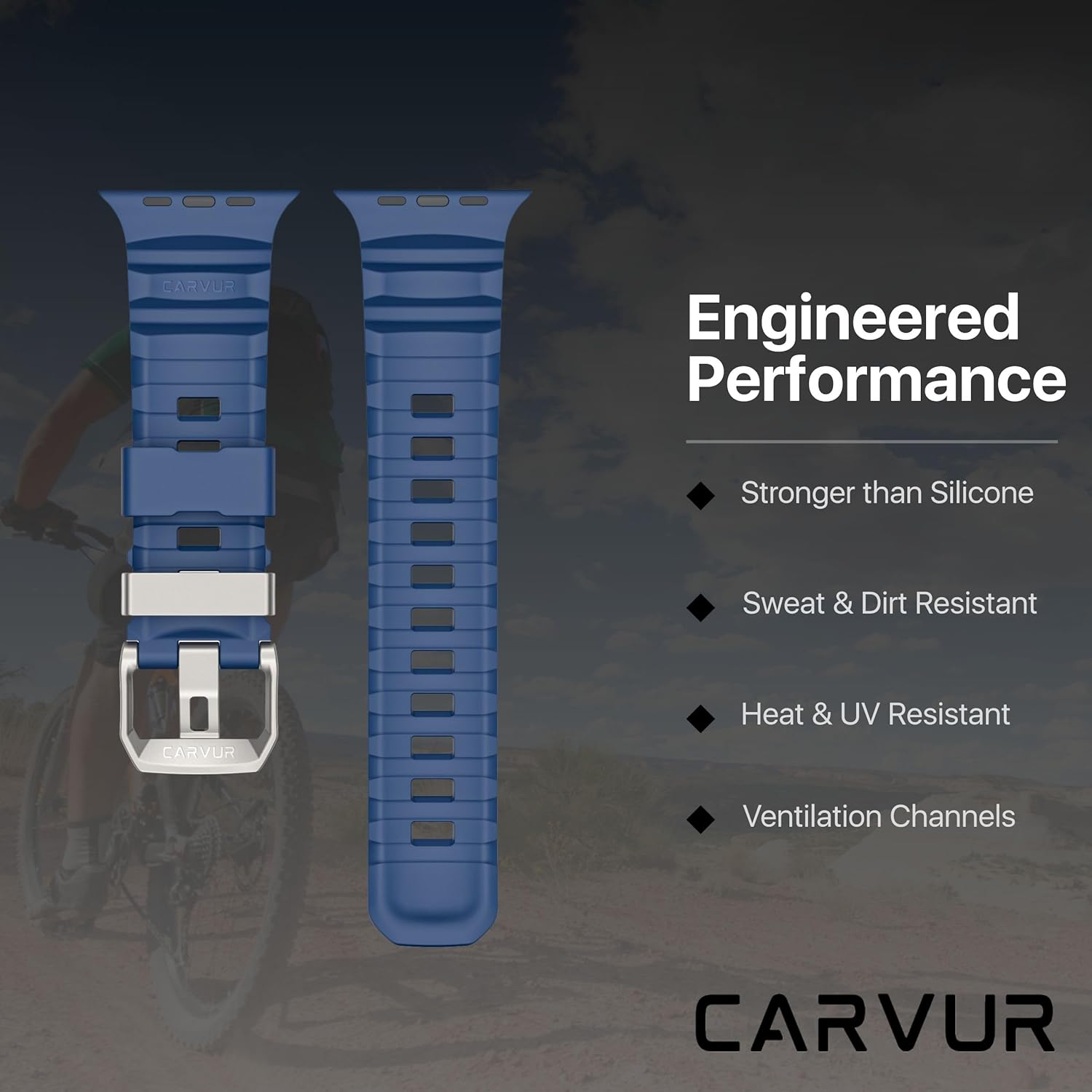 FKM Watch Band F10 - Premium Rubber Strap for Apple Watch - Trail & Sport Band - Lightweight, Rugged, Sweat & Water Resistant Wristband - Image 6