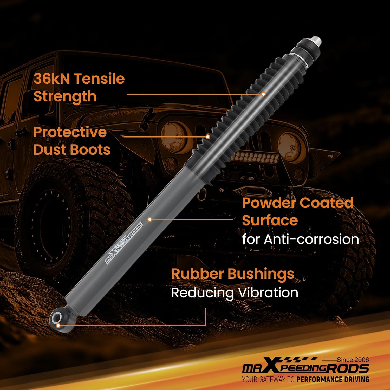 maXpeedingrods 0-4" Rear Shock Absorbers for Ram 2500 2014-2023 2WD 4WD, G1 Version